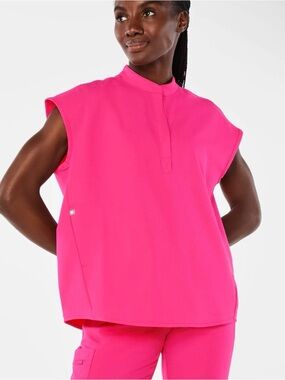 Shocking Pink Rafaela Oversized Scrub Top